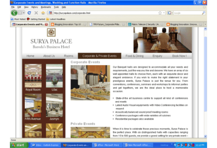 Surya Palace Hotel website Design